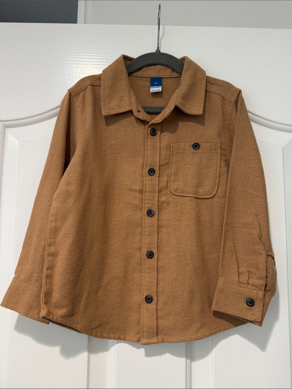OLD NAVY Toddler Button-Up Shirt Jacket in Camel Brown size 4T